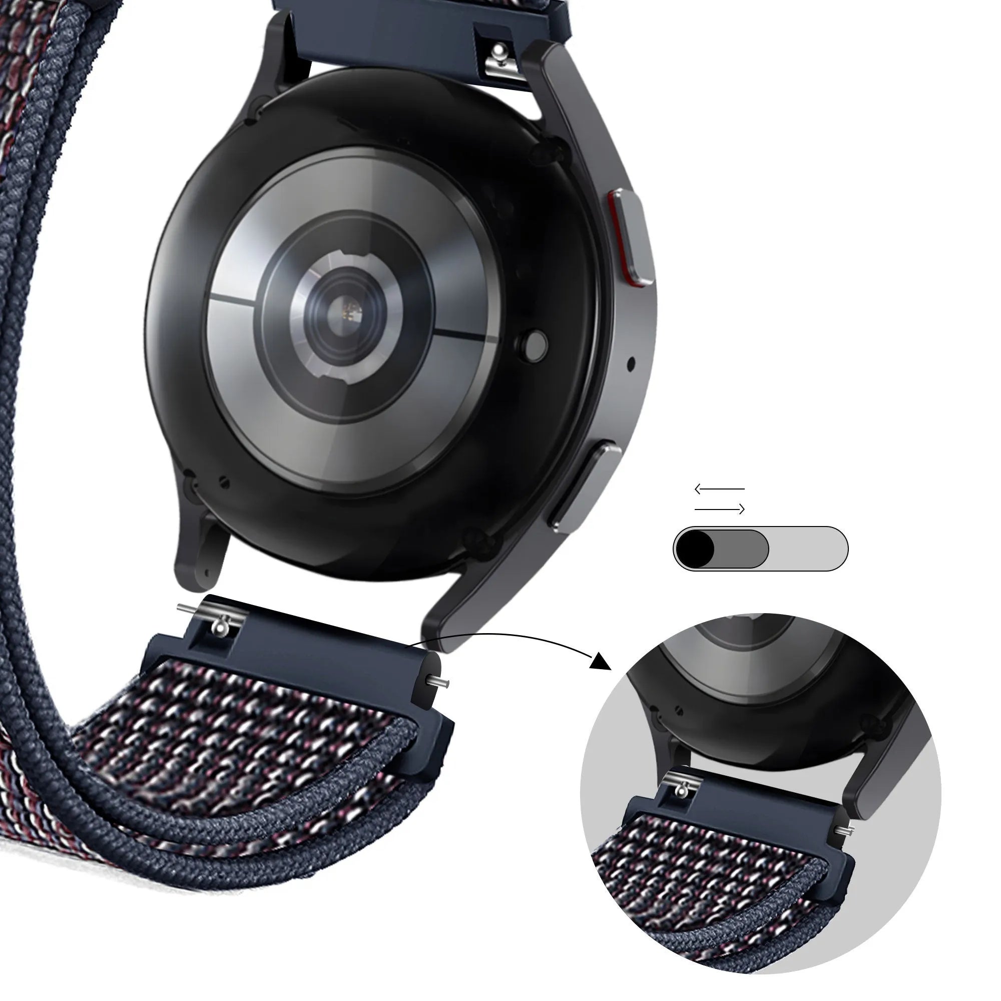 Bandz Amazfit Bip 6 Nylon Loop Strap (Indigo Blue)