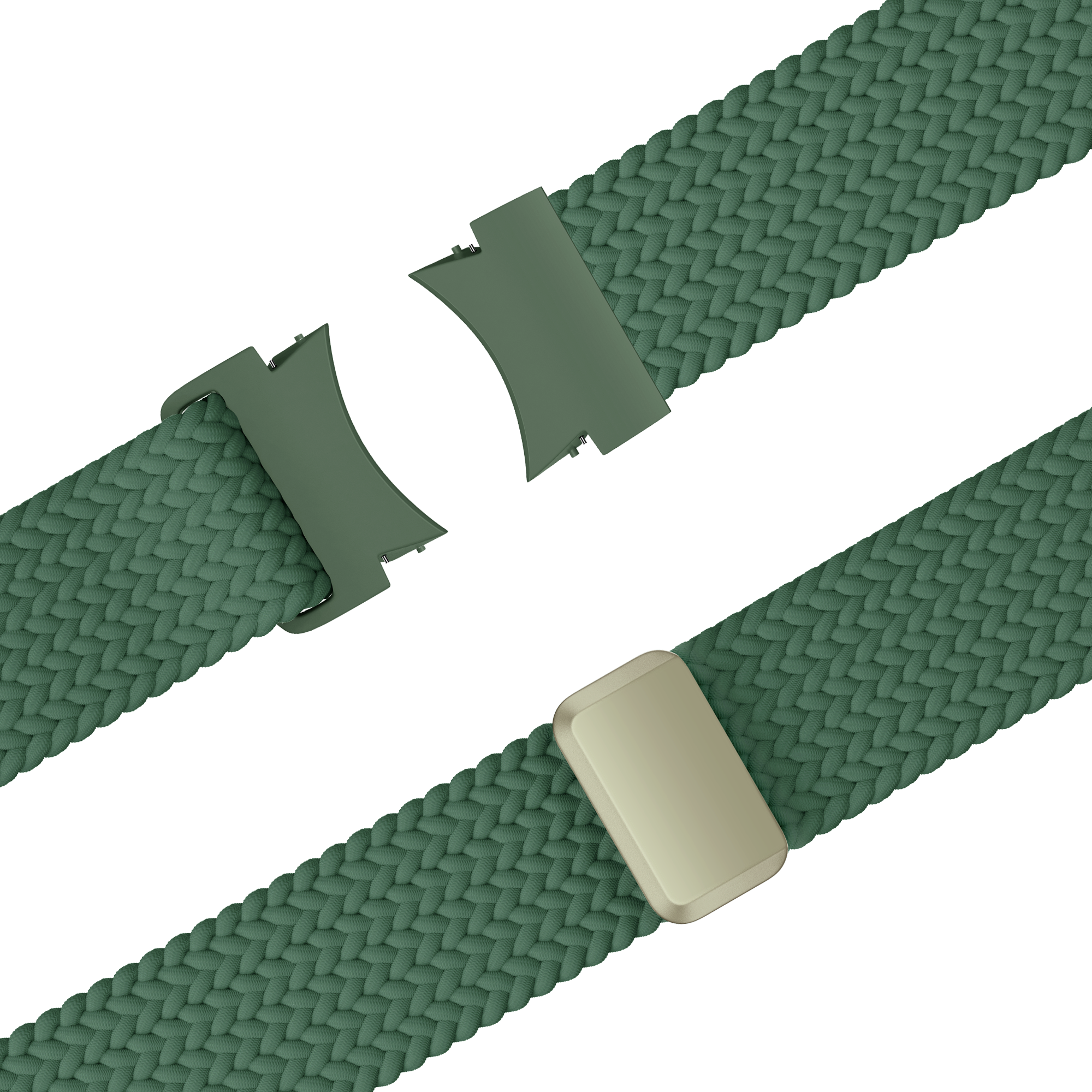 Bandz Samsung Galaxy Watch 4 44mm Braided Strap 'Easy Fit' (Green)