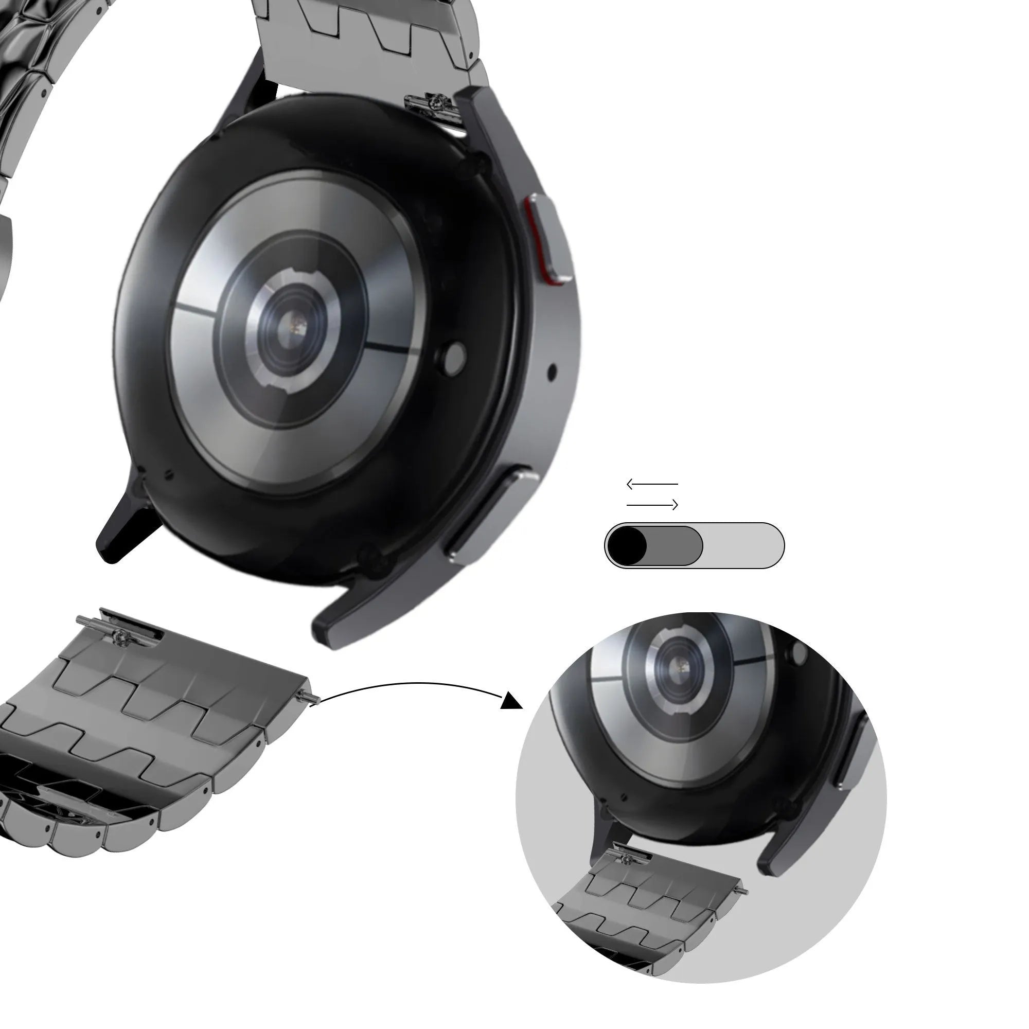 Bandz Bracelet acier 'Dragón' Polar Vantage M3 (noir)