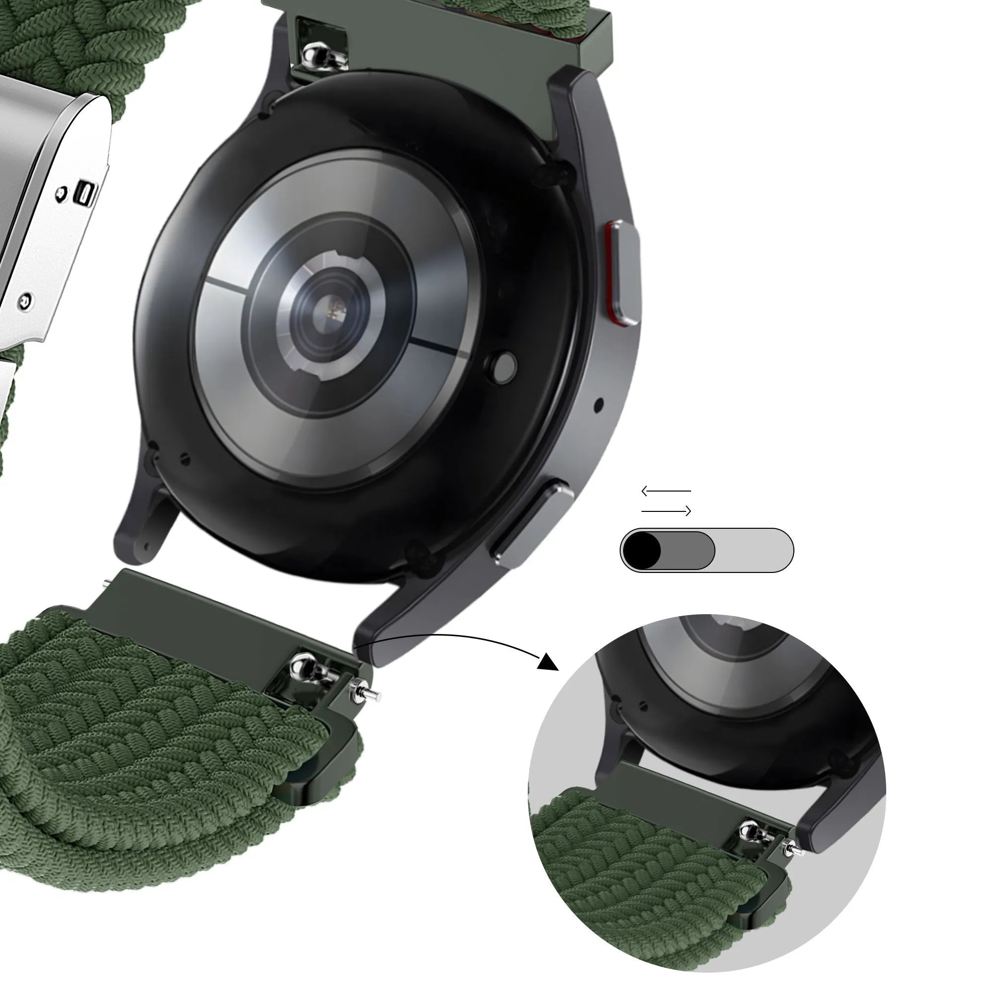 Bandz Coros Apex 46mm Woven Nylon Strap (Olive Green)
