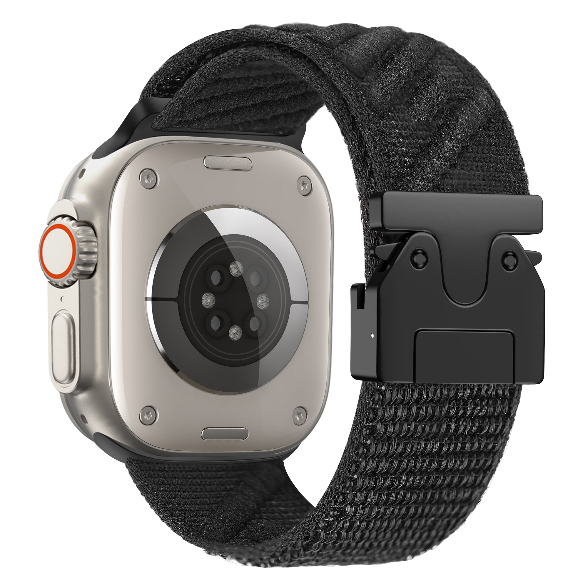 Bandz Correa nylon 'Wave' con P-buckle Apple Watch (negra)