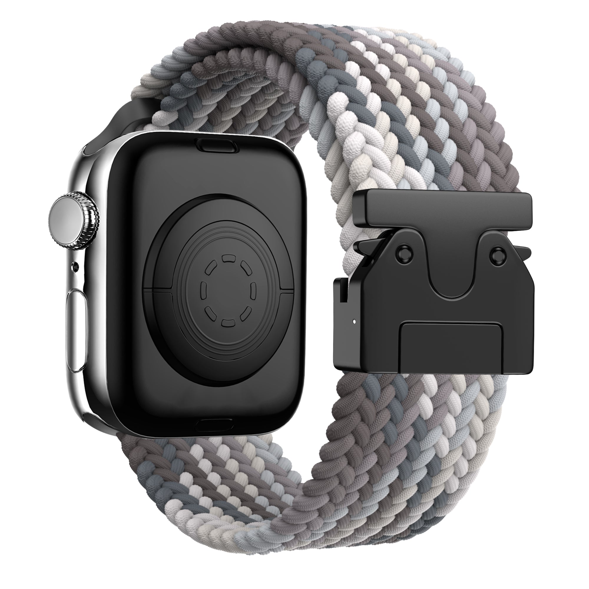 Bandz Correa nylon trenzada con P-buckle Apple Watch (mandala negra) 
