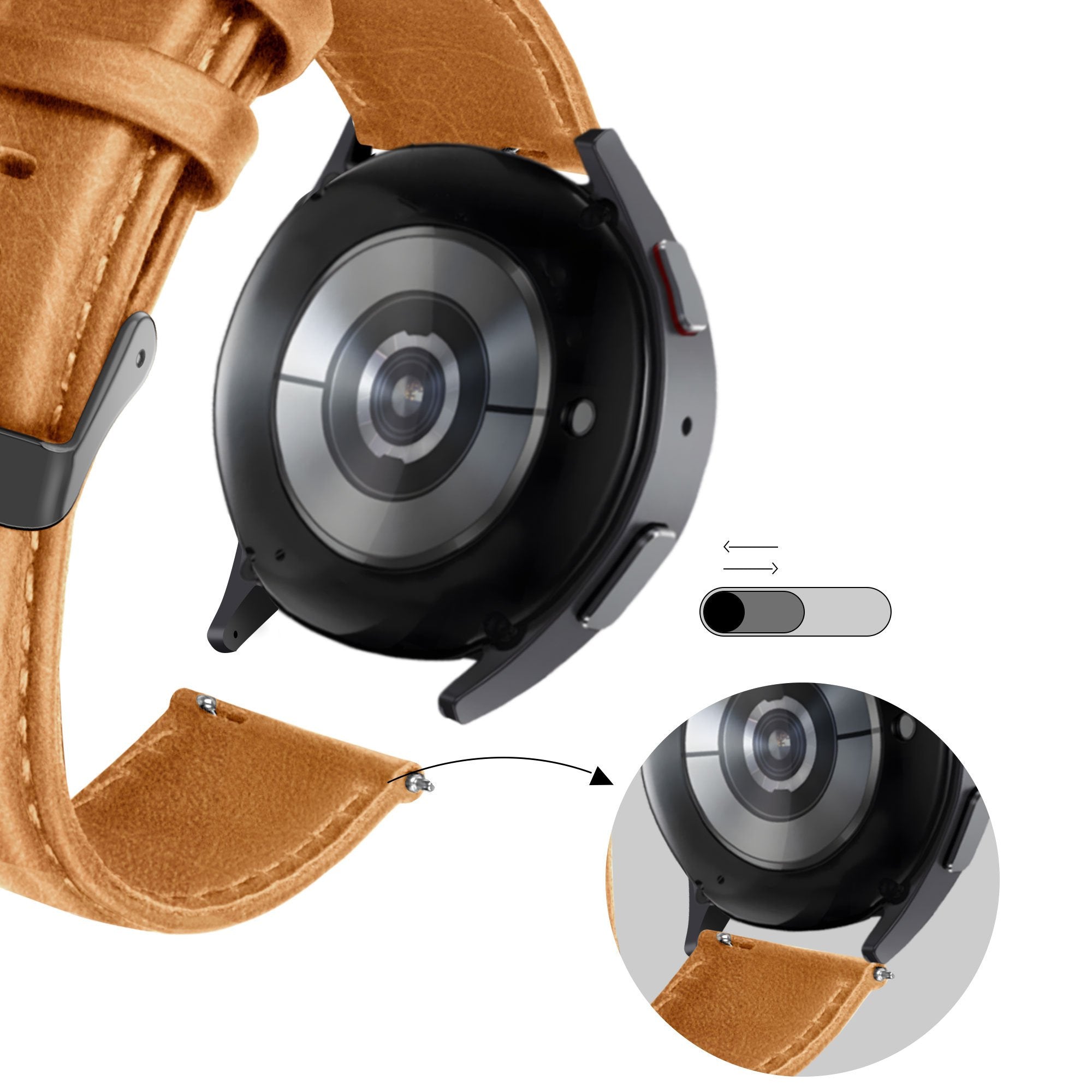 Bandz Correa cuero 'Clásico' Huawei Watch GT 5 46mm (marrón)