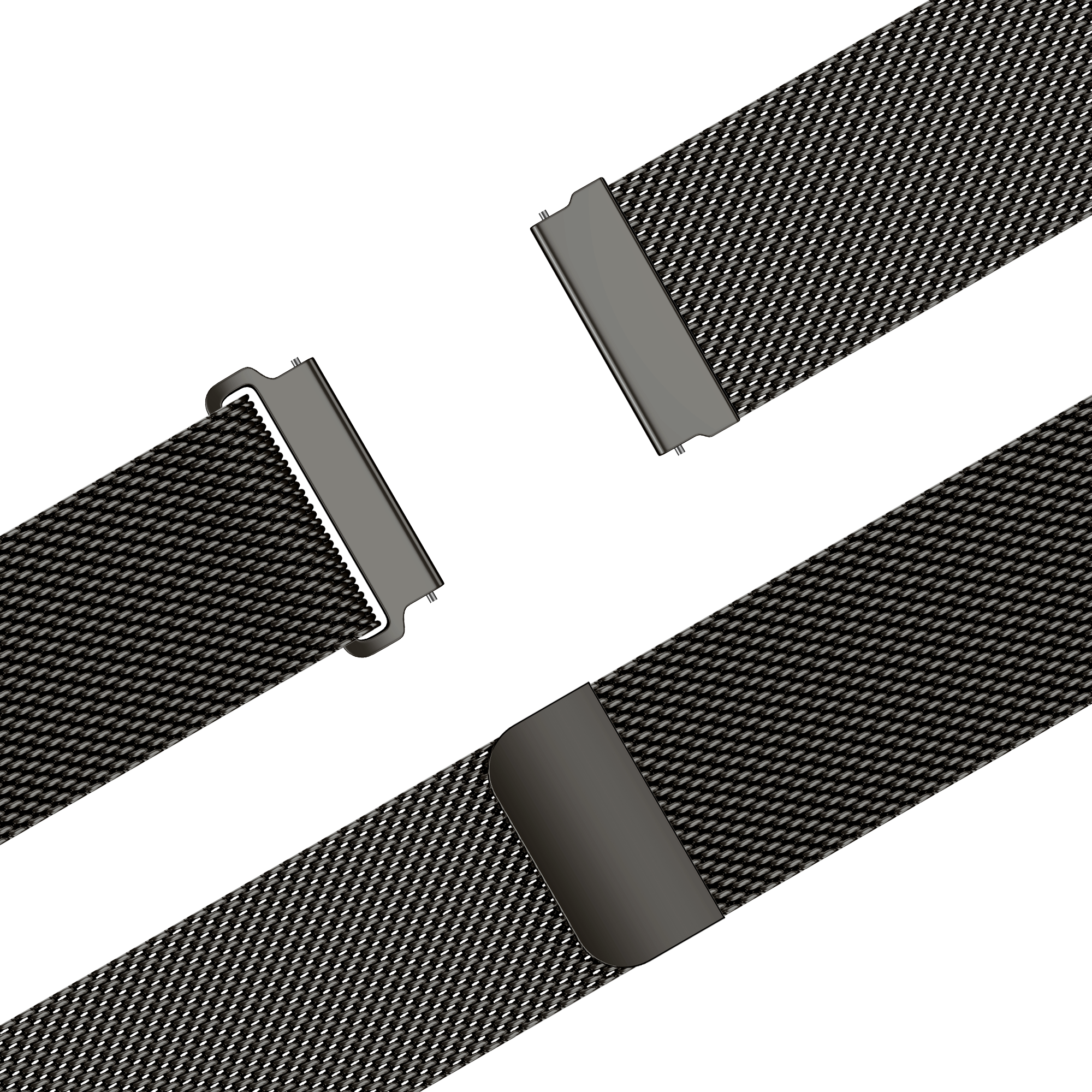 Bandz Coros Apex 46mm 'One Push' Milanese Strap (Titanium Grey)
