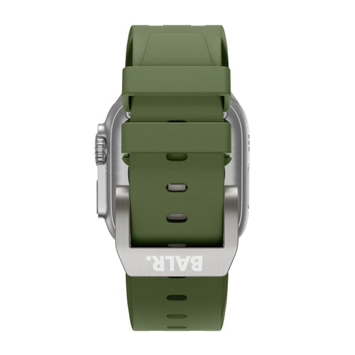 BALR. Correa de silicona Apple Watch Ultra Liquid (verde/titanio)