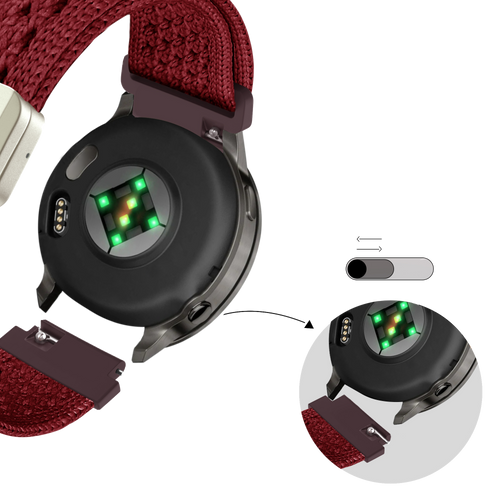 Bandz Garmin Approach J1 vintage nylon band (wijnrood)