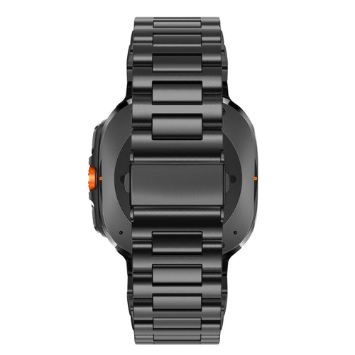 Bandz Samsung Galaxy Watch Ultra stalen schakel band 'Deluxe' (zwart)
