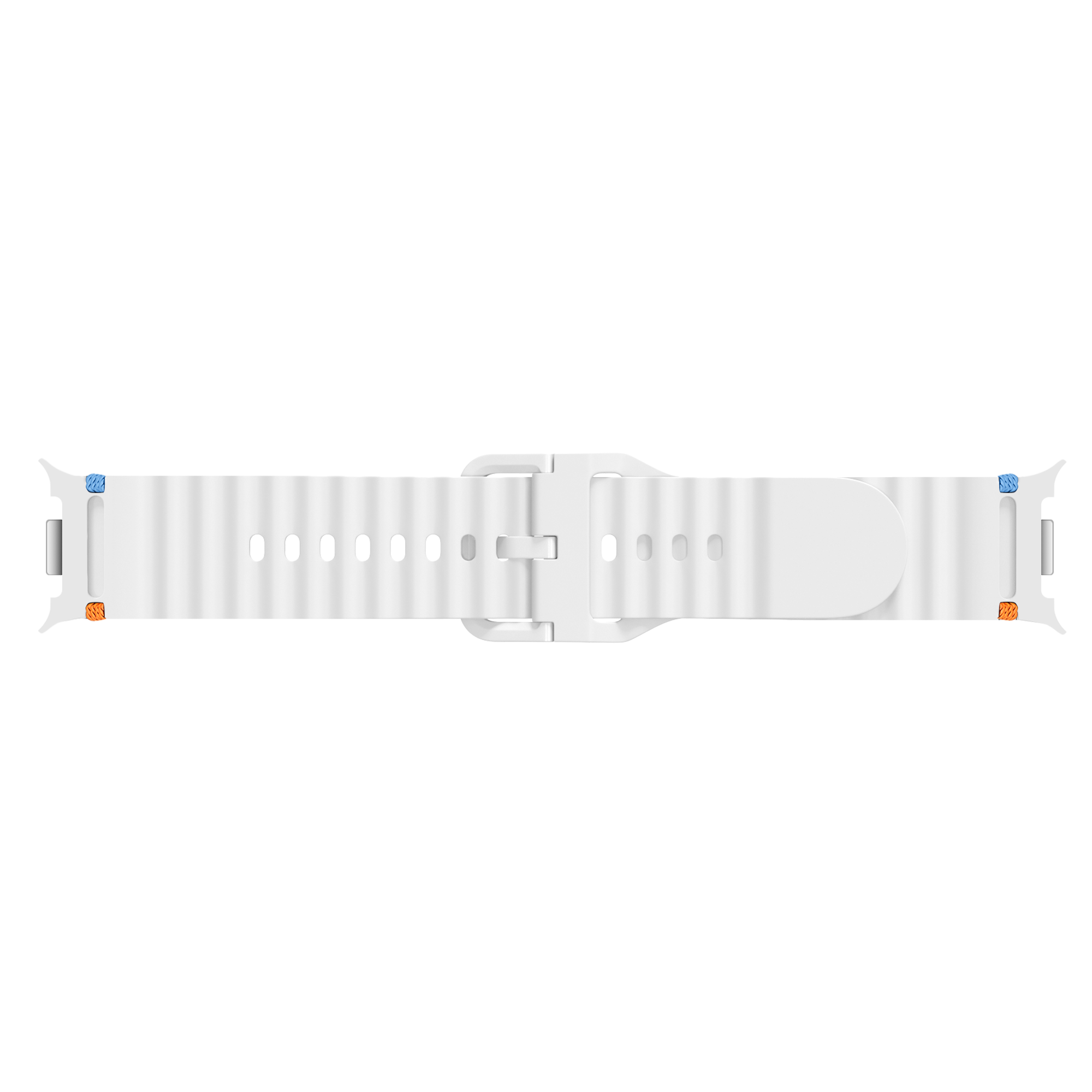 Samsung Galaxy Watch 8 - 44mm Wave Silikonarmband (Weiß)