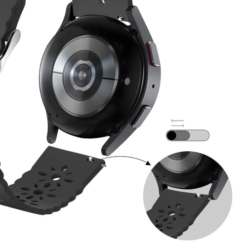 Bandz Levowatch Tiny Patterned Silicone Strap (Black)