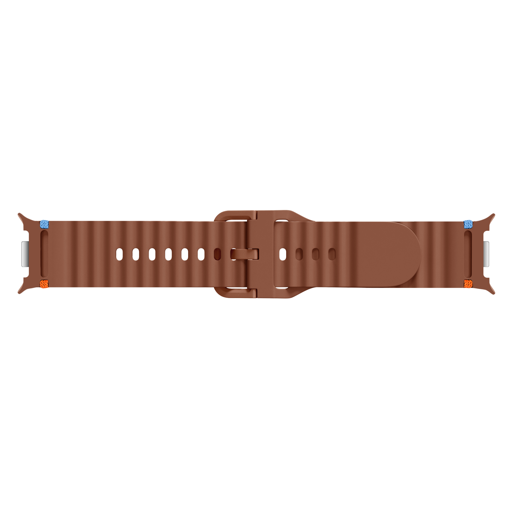 Samsung Galaxy Watch 8 - 44mm Wave Silikonarmband (Braun)