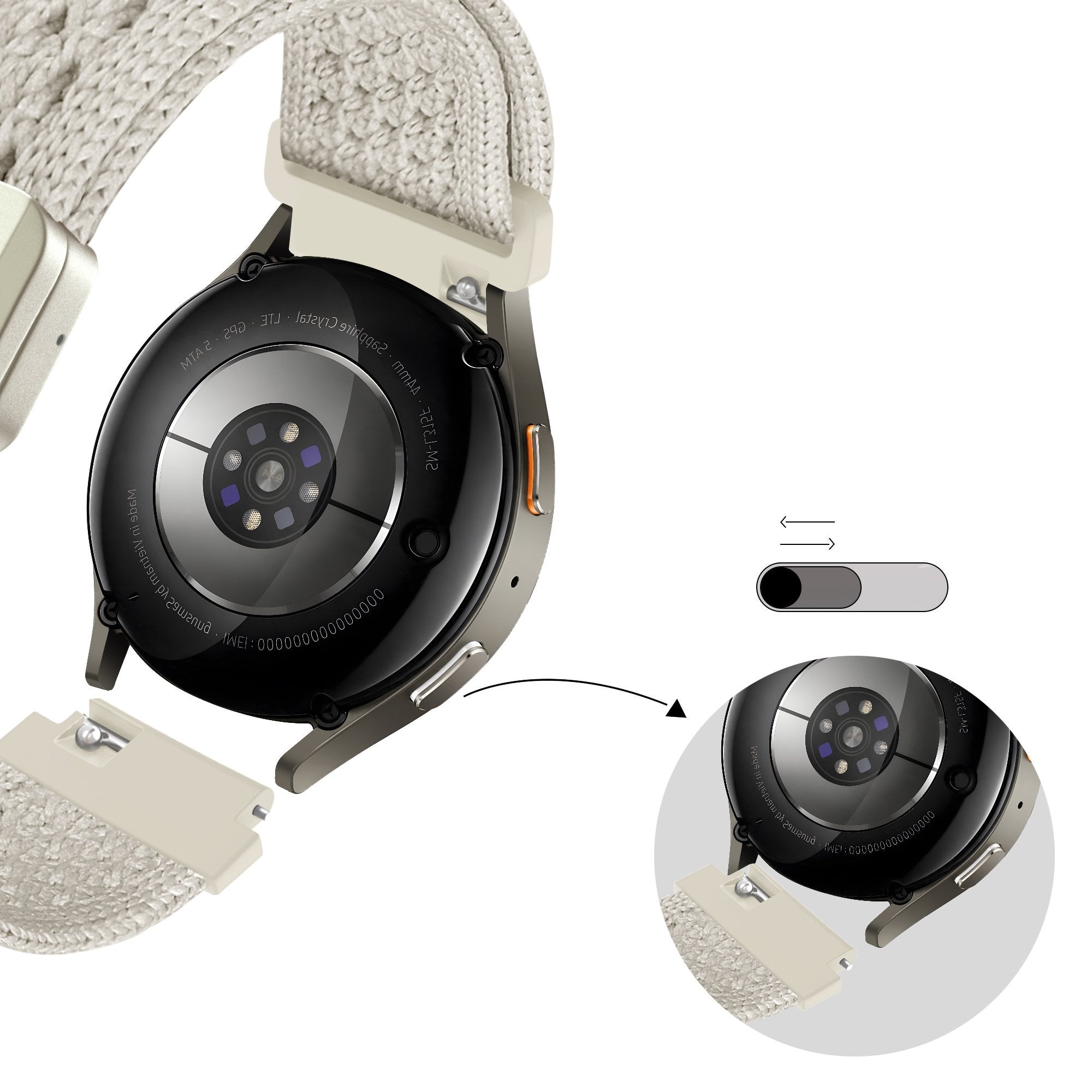 Bandz Huawei Watch GT 5 - 41mm Vintage Nylon Strap (Starlight)