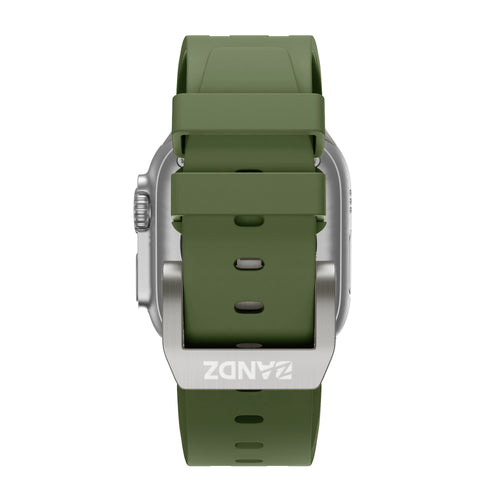 Bandz Bracelet silicone 'Luxe Liquid' Apple Watch Ultra (vert avec titane)