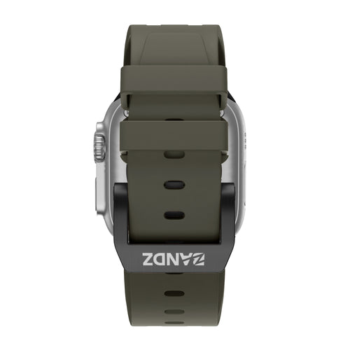 Bandz Apple Watch Silikonarmband 'Luxe Liquid' (Braun mit Schwarz)
