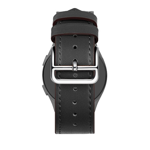 Bandz Pebble Round 2 - 20mm Lederarmband 'Deluxe' (Schwarz)