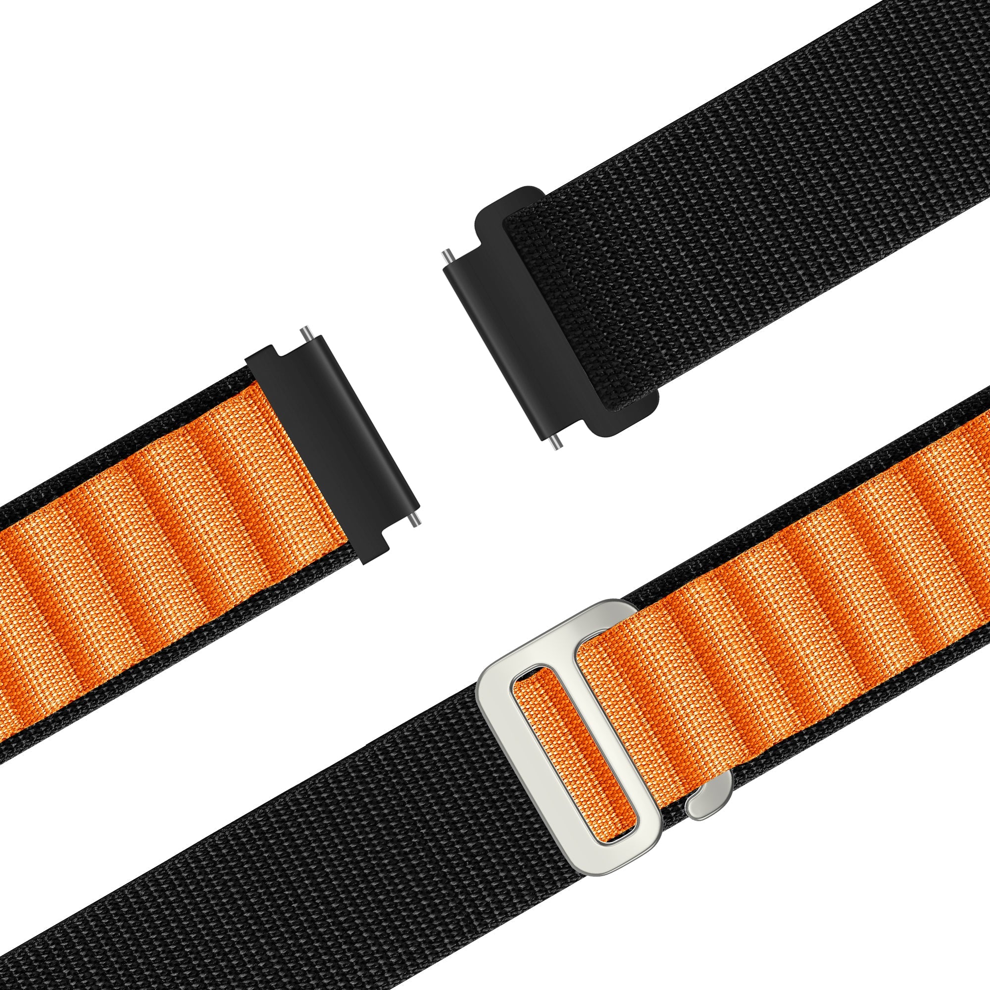 Bandz Samsung Galaxy Watch 4 Classic 42mm Alpine Nylonarmband (Schwarz/Orange)