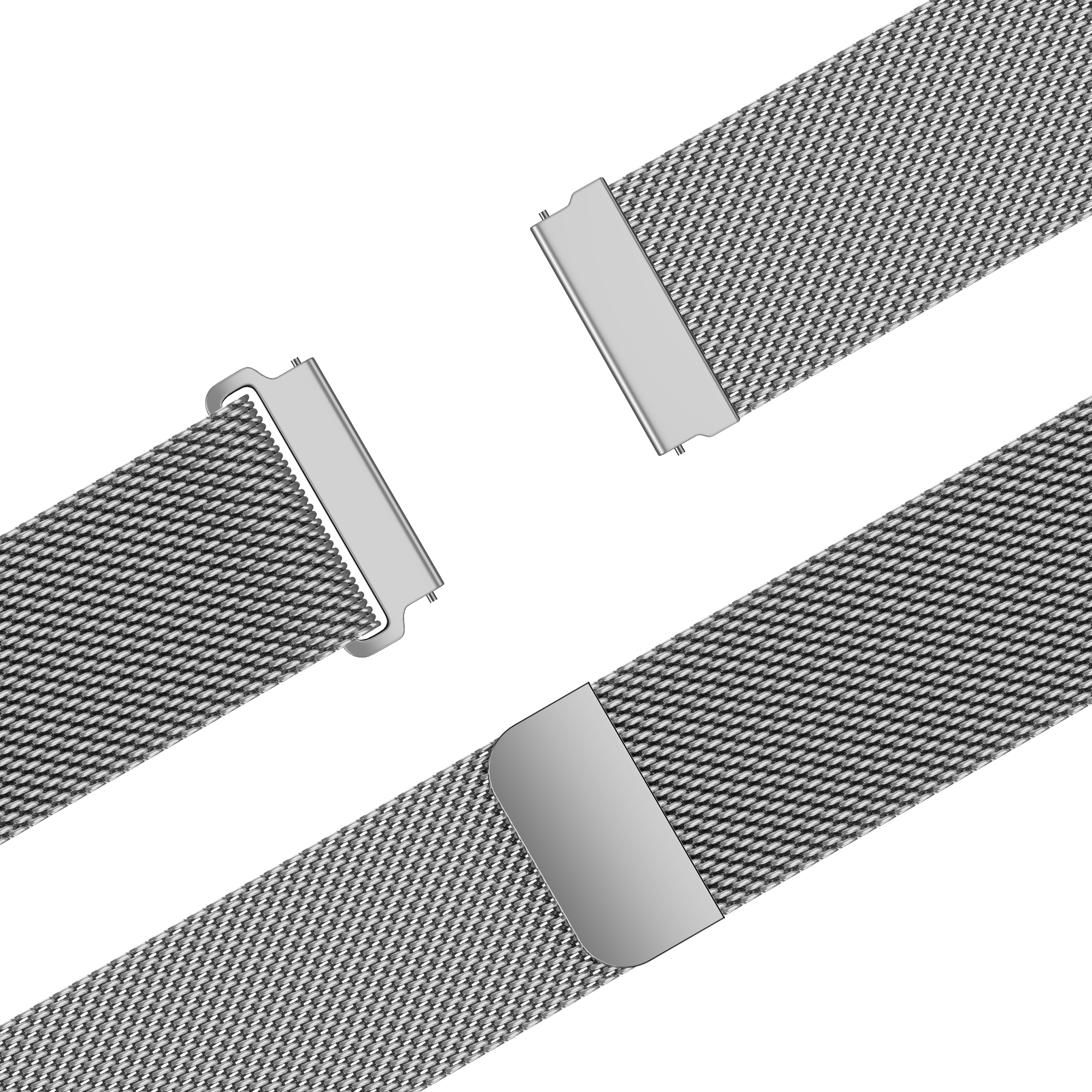 Bandz Fossil Gen 5 'One Push' Milanese Strap (Silver)