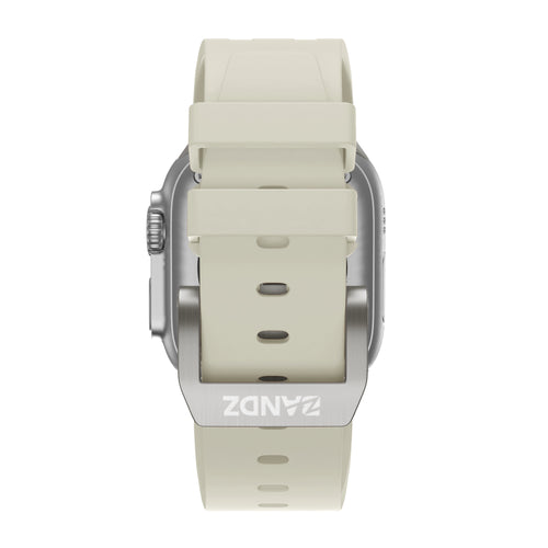 Bandz Correa silicona 'Luxe Liquid' Apple Watch (beige/titanio)