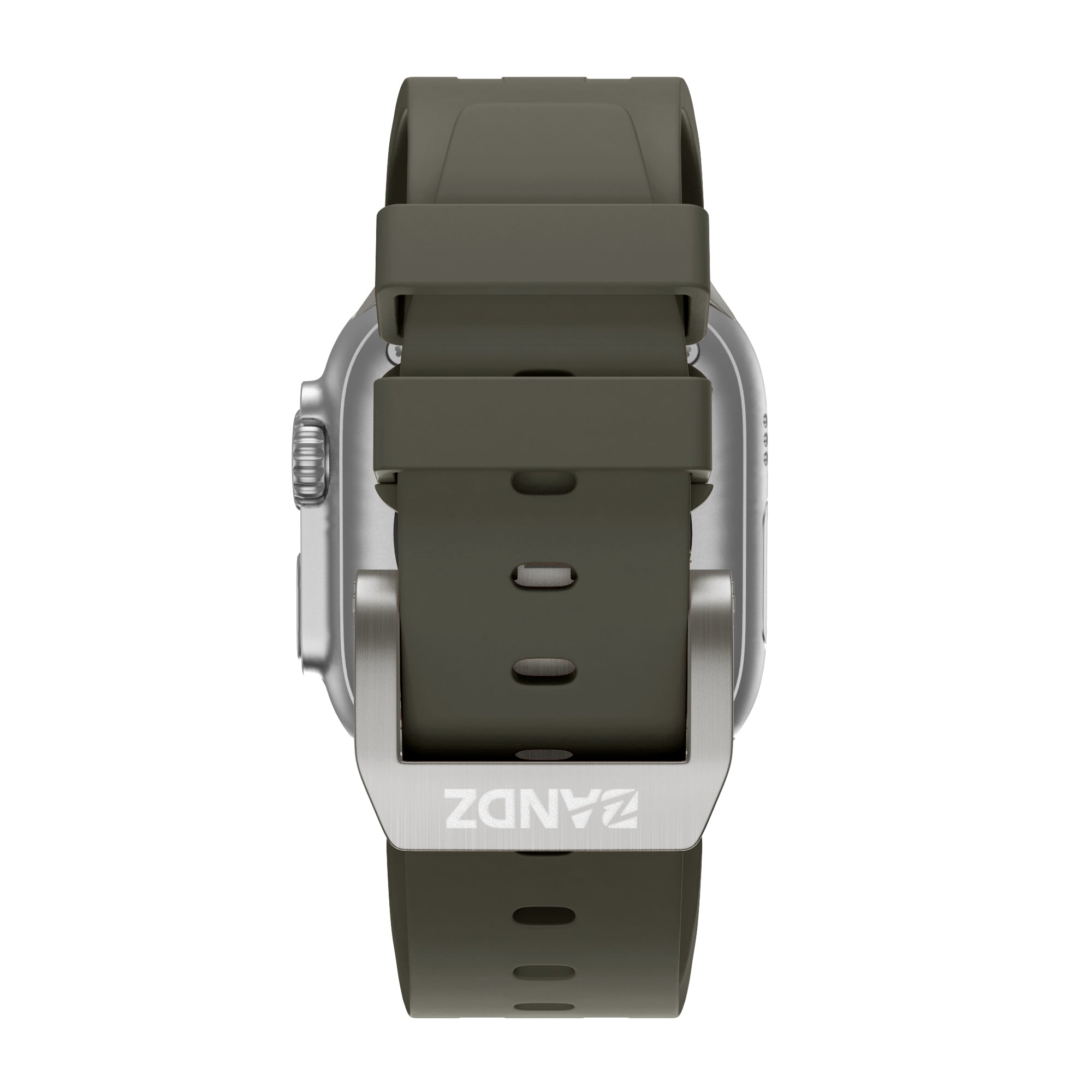 Bandz Apple Watch Silicone Strap 'Luxe Liquid' (Brown With Titanium)