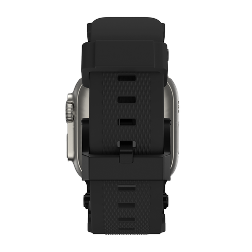 Bandz Apple Watch siliconen band 'Explorer' (zwart met zwart)