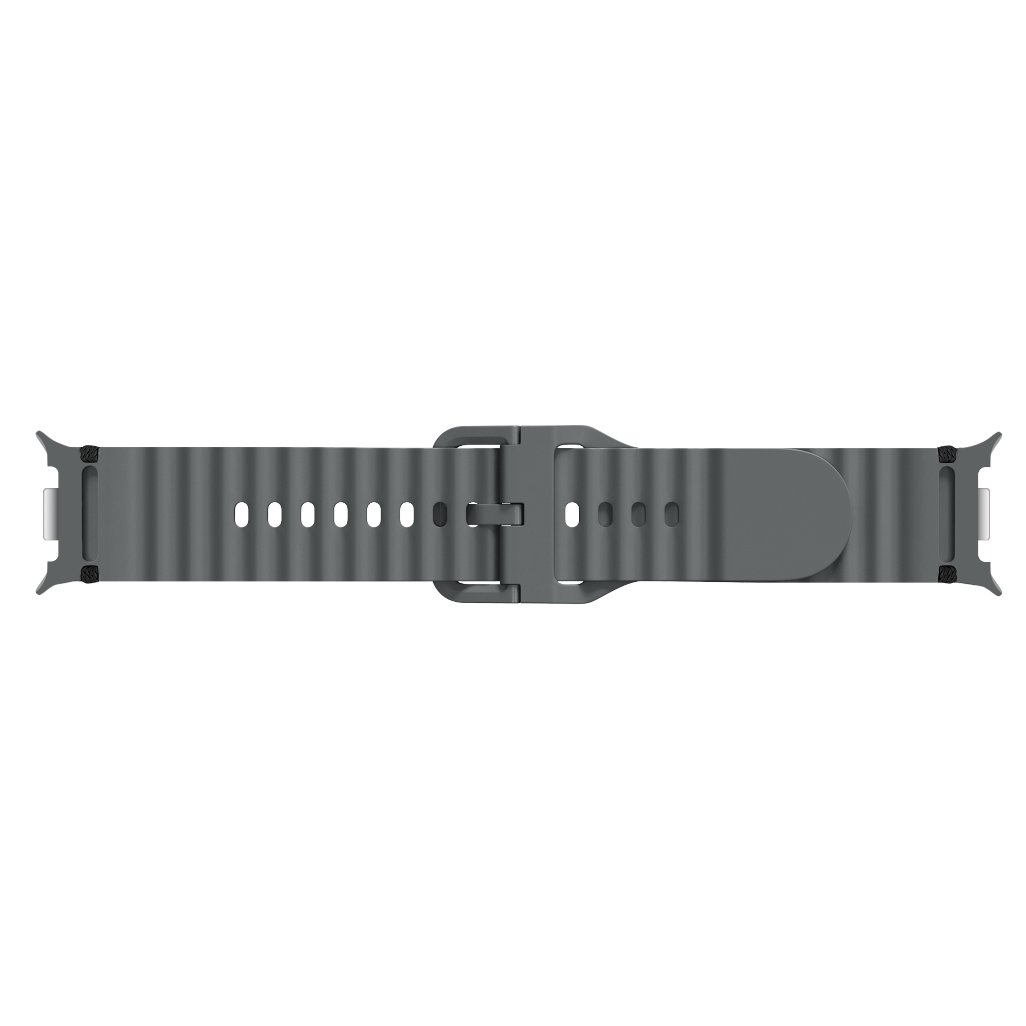 Samsung Galaxy Watch 8 - 44mm Wave Silikonarmband (Dunkel Grau)