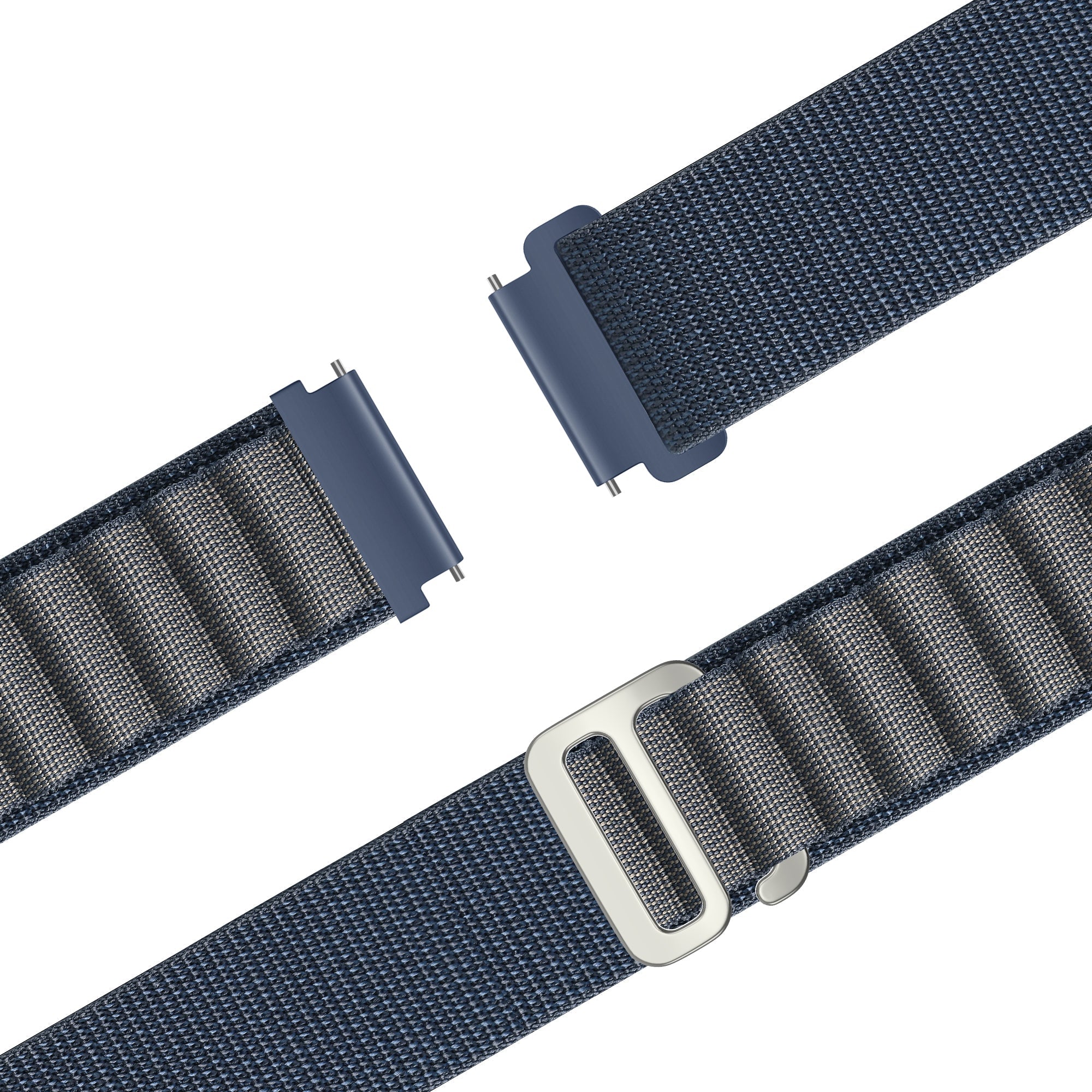 Bandz Amazfit Active 2 Alpine Nylonarmband (Grau-Blau)
