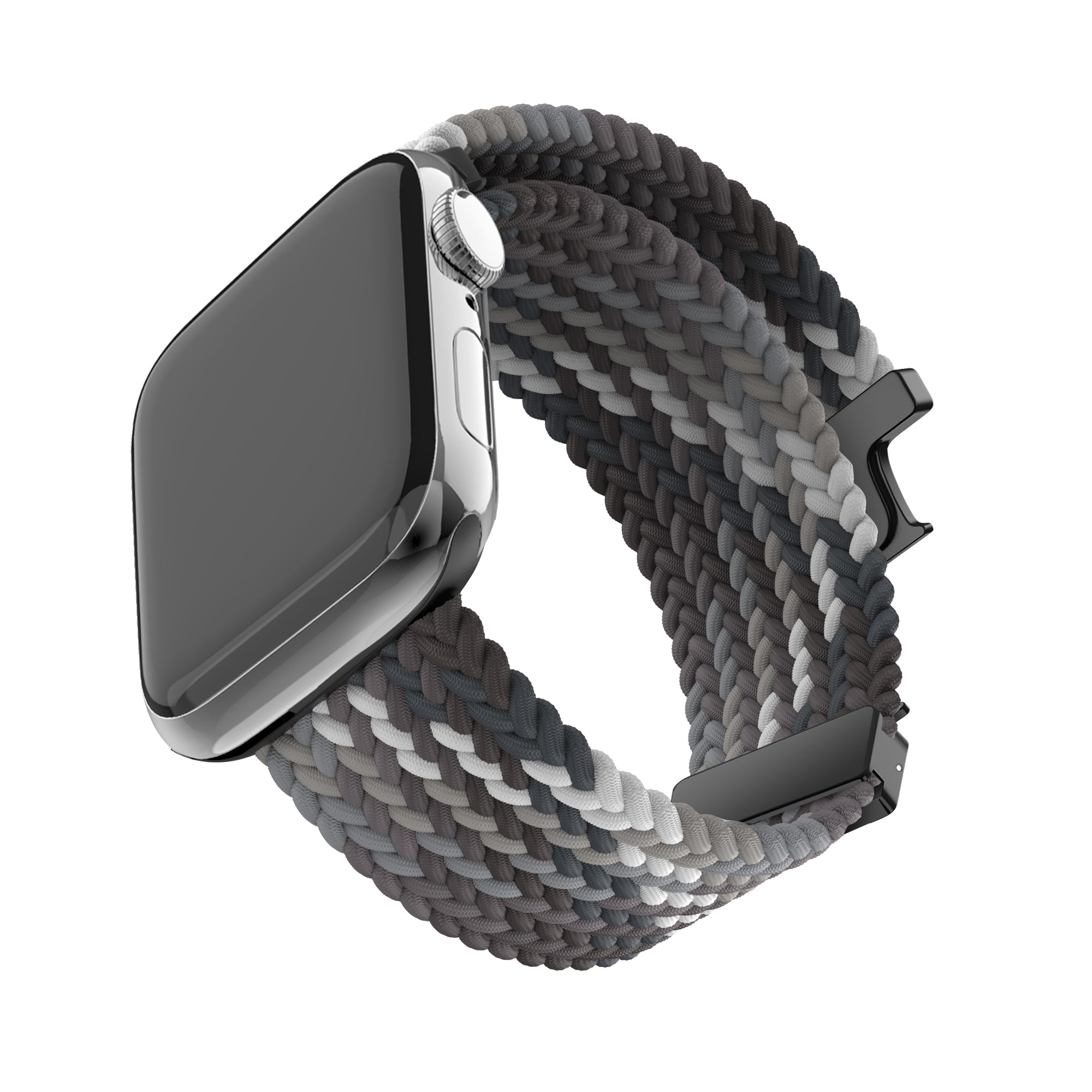 Bandz Correa nylon trenzada con P-buckle Apple Watch (mandala negra) 