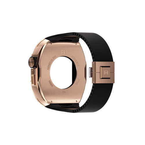 Reqior Boîtier avec bracelet en caoutchouc Apple Watch 45mm (rose or)