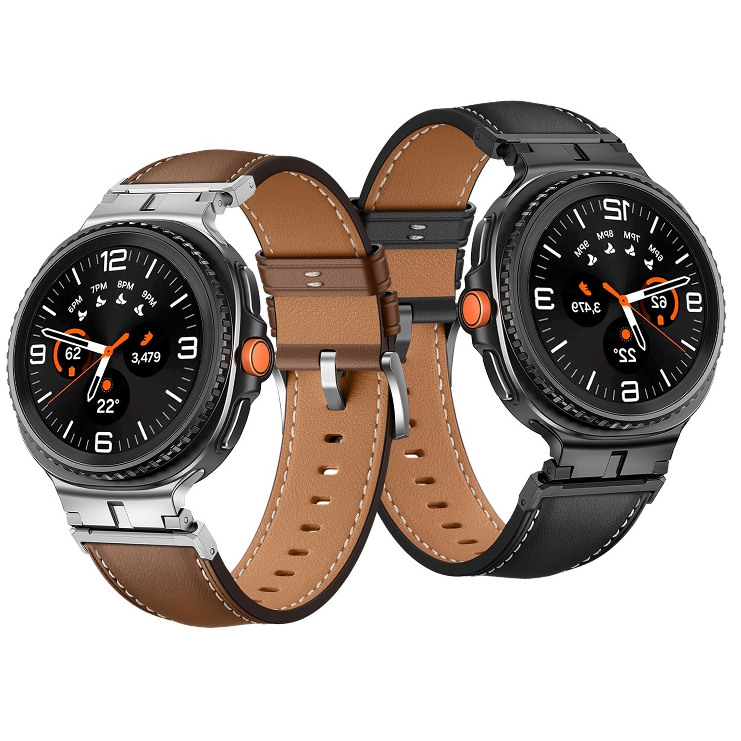 Samsung Galaxy Watch 8 - 40mm Premium Leather Strap (Black)