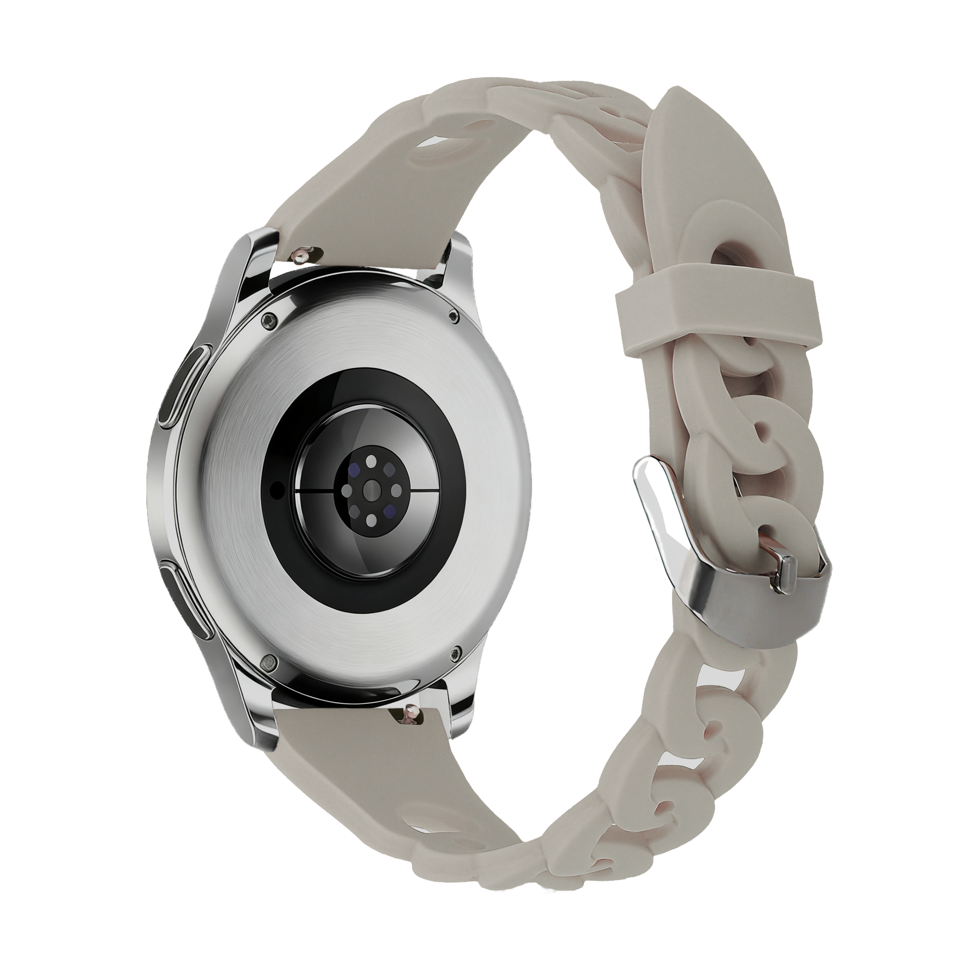Bandz Amazfit Active 2 Silikonarmband 'Chains' (Hell Grau)