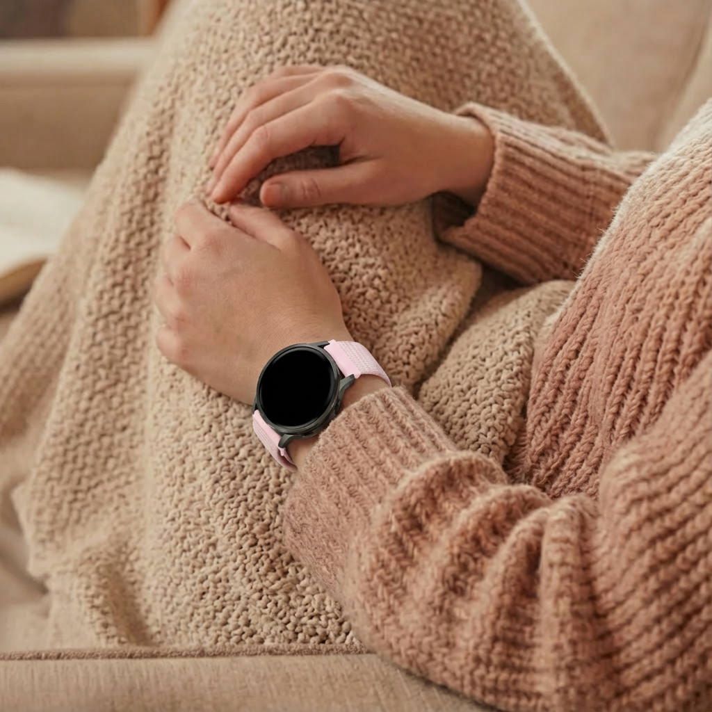 Bandz Garmin Venu 2s Nylon Loop Strap (Light Pink)