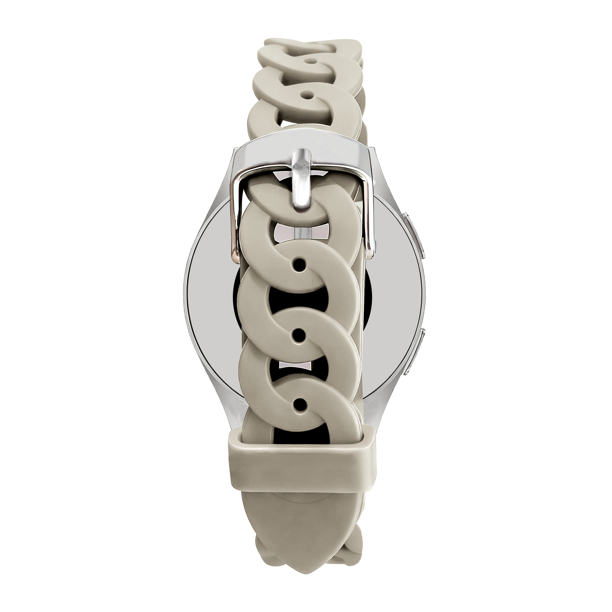 Bandz Amazfit Active 2 Silikonarmband 'Chains' (Hell Grau)
