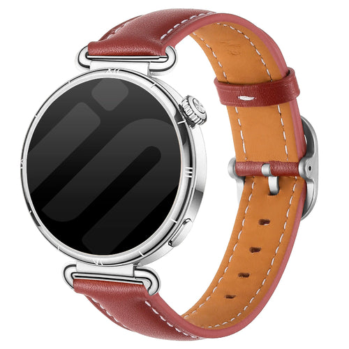 18mm square leather band wine red