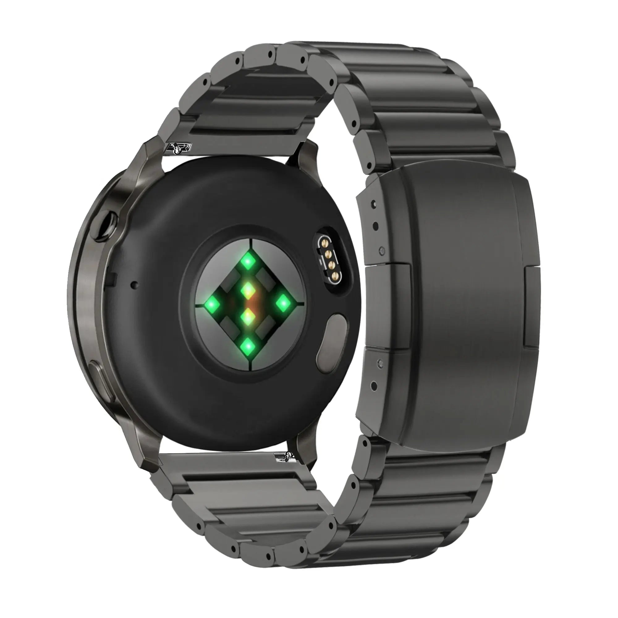 Bandz Garmin Venu 4 - 41mm titanium schakel band (zwart)