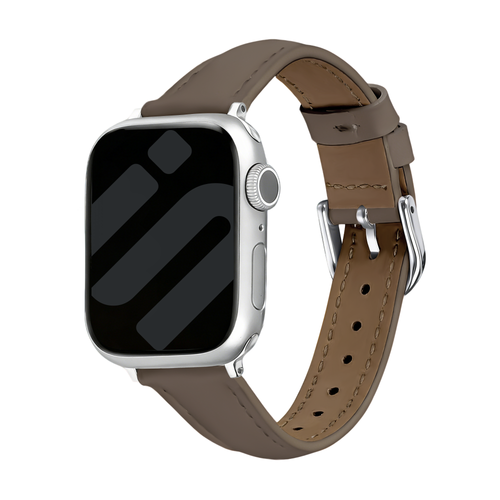 Apple Watch Slimfit Lederarmband (Dunkel Braun)