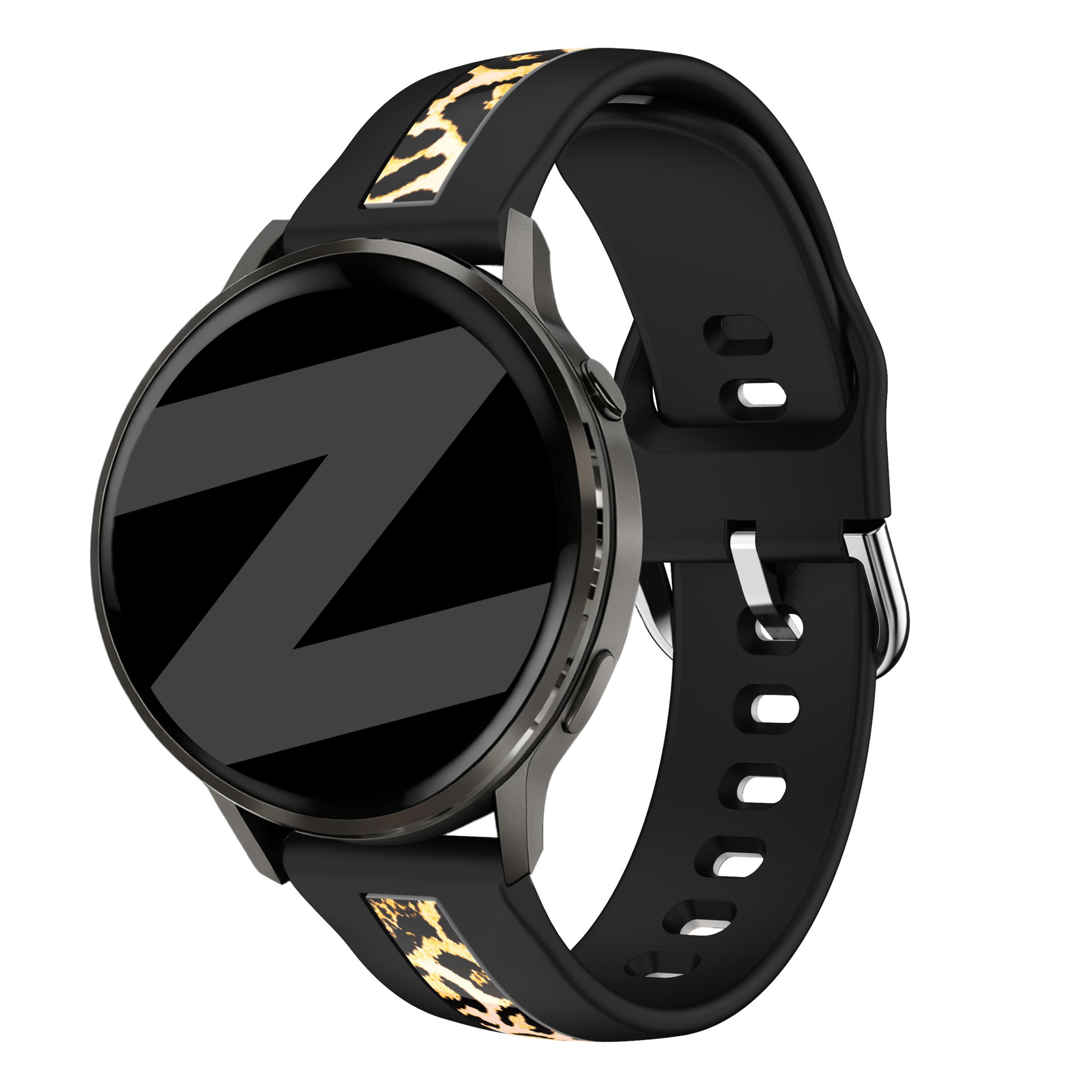 Bandz Oozoo Smartwatch 20mm Dual Leopard Strap (Black)