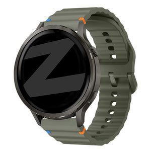 Bandz Garmin Forerunner 265s Silicone Strap 'Wave' (Army Green)