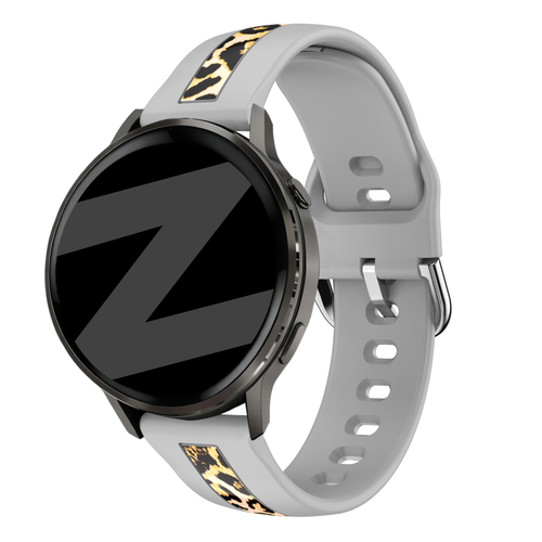 Bandz Amazfit Bip 3 Dual Leopard Strap (Light Grey)