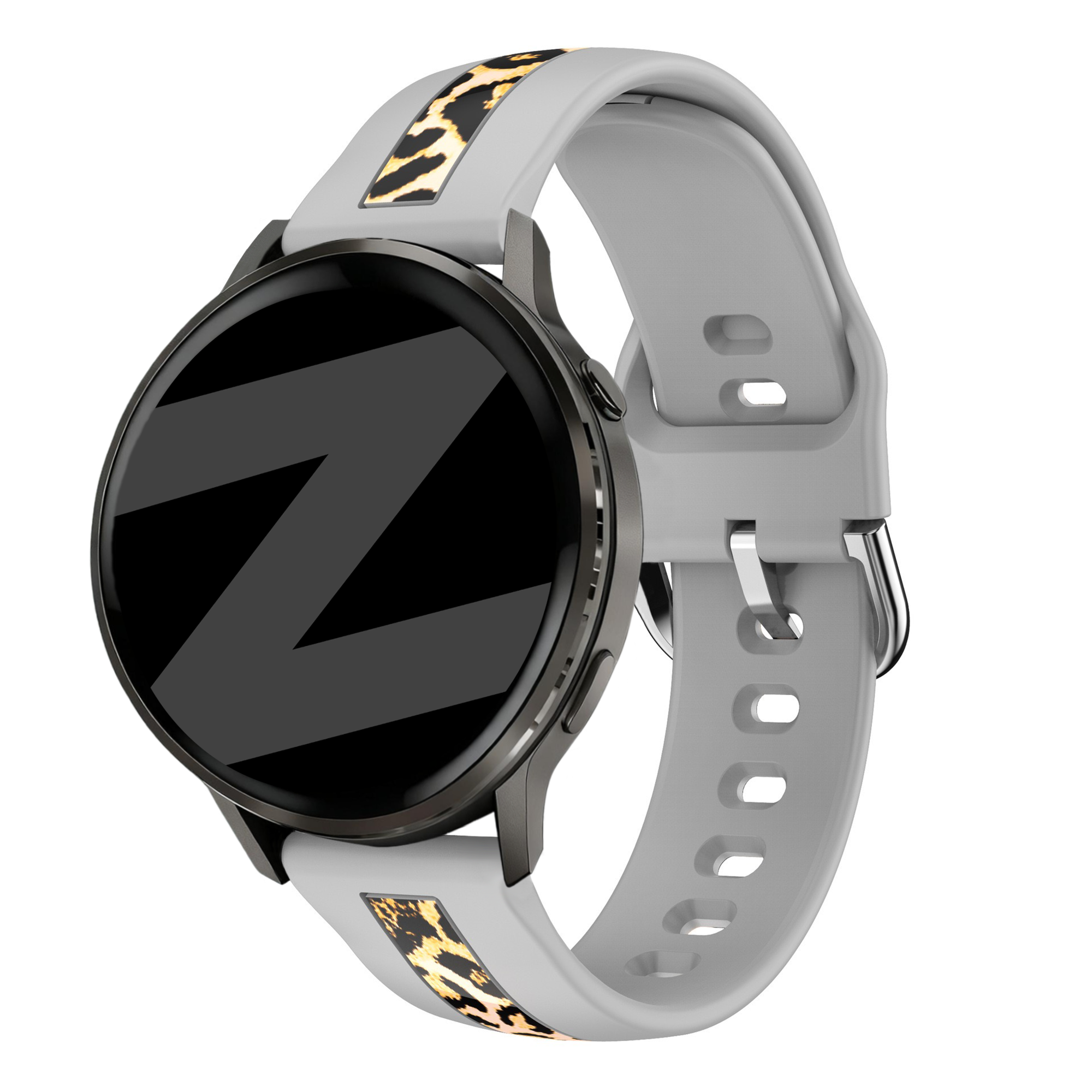 Bandz Oozoo Smartwatch 20mm Dual Leopard Strap (Light Grey)