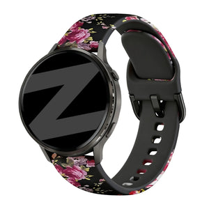 Bandz Bracelet silicone Garmin Forerunner 265s 'Fleurs roses'