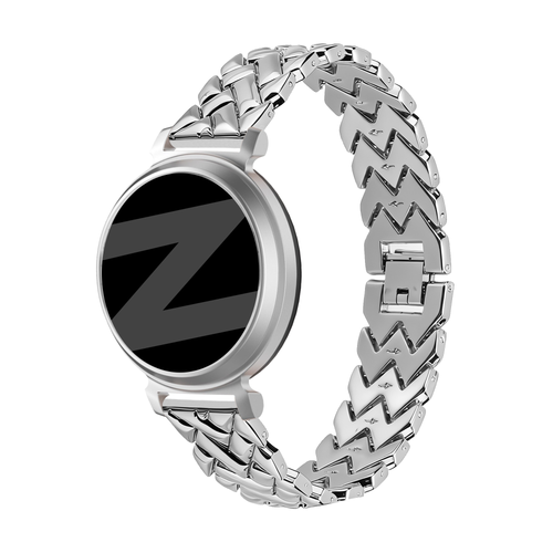 Bandz Pebble Round 2 - 14mm metalen band 'V-type' (zilver)