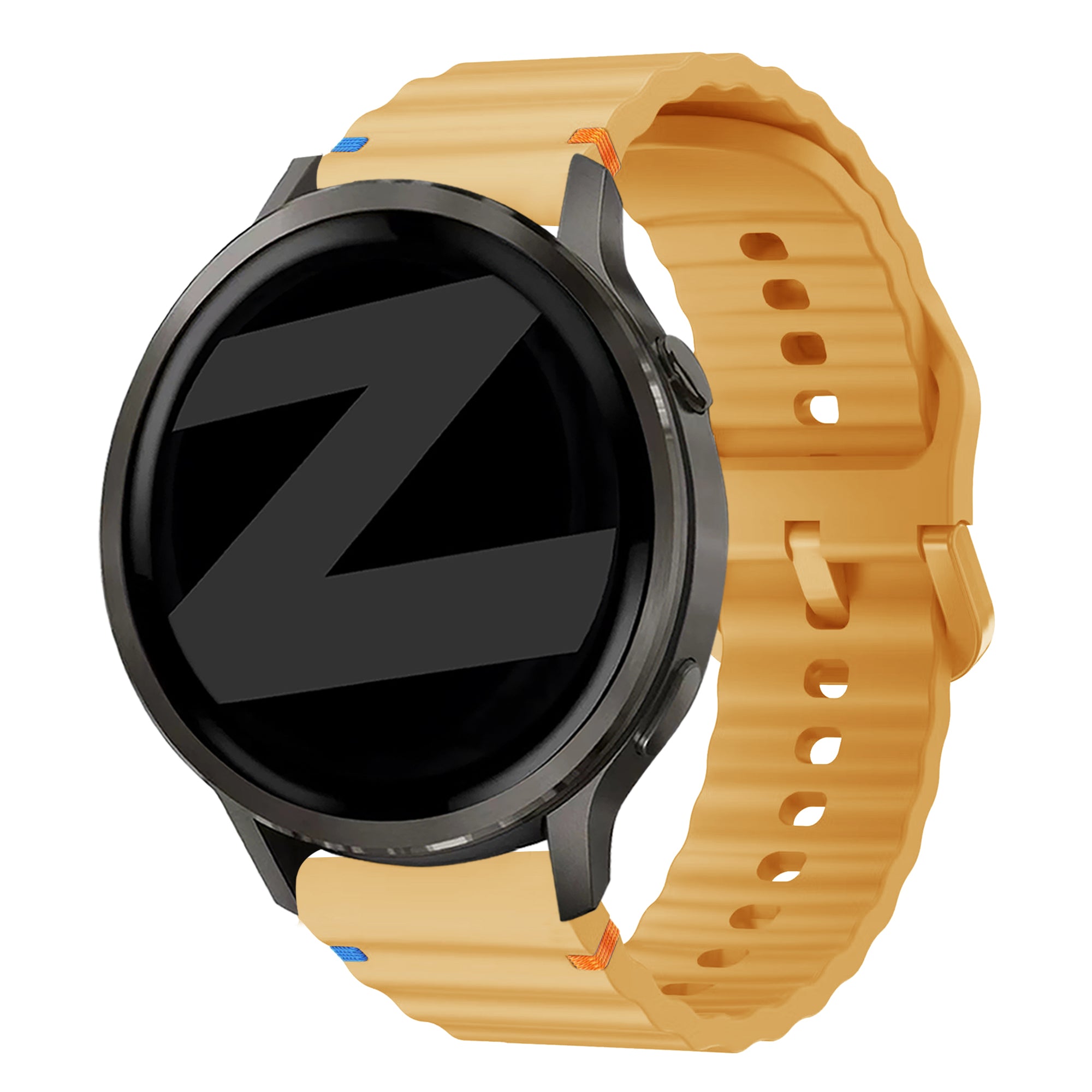 Bandz Bracelet silicone ondulé Garmin Venu 4 - 45mm (jaune foncé)