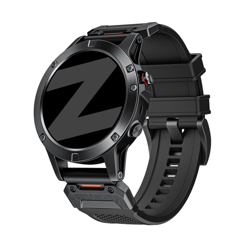 Bandz Garmin Quatix 3 / 6x / 7x Solar Silikonarmband 'Explorer' (Schwarz)