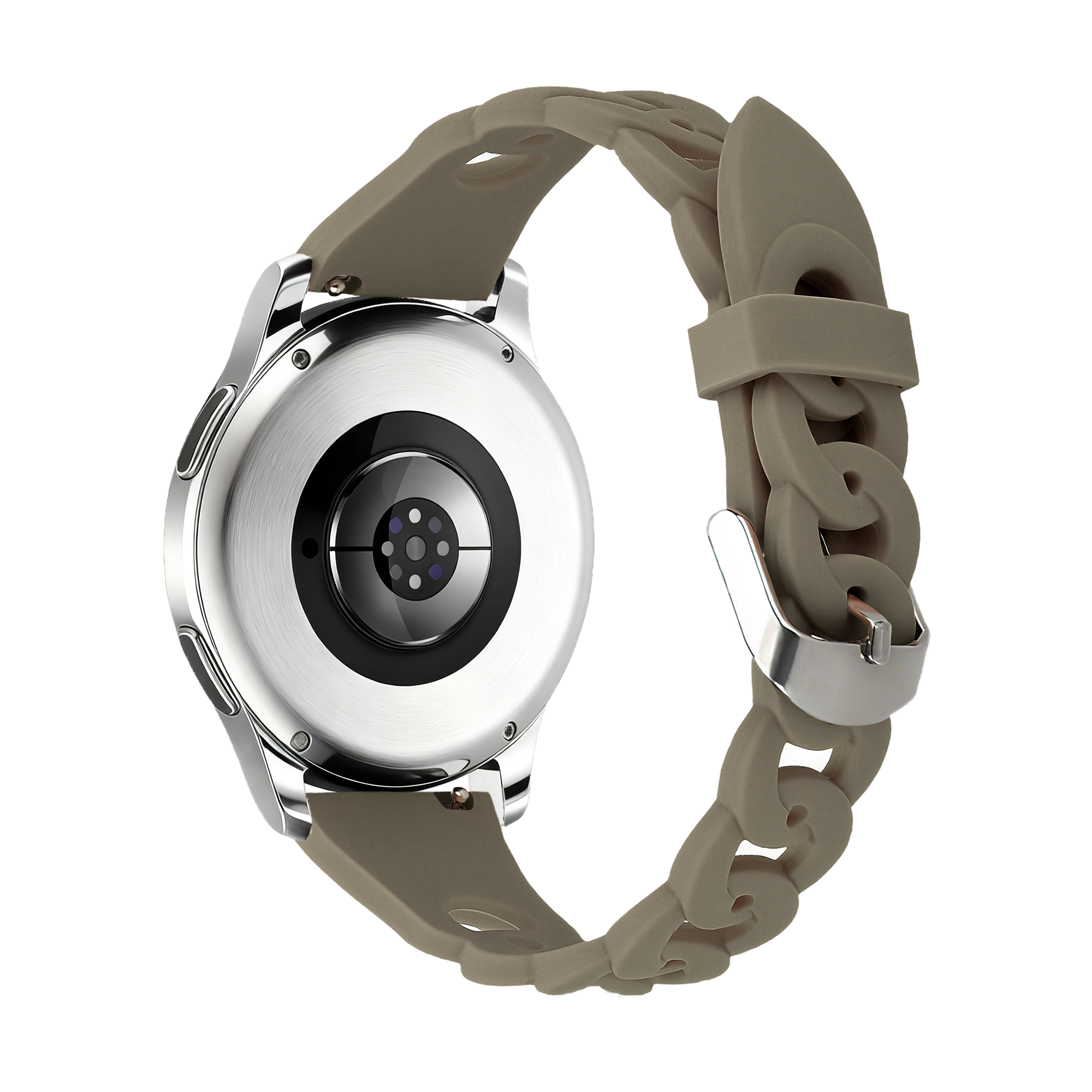 Bandz Amazfit Active 2 Silikonarmband 'Chains' (Beige-Braun)
