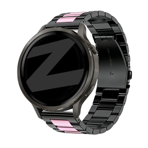 Bandz Garmin Forerunner 265s Steel Strap 'Classic' (Black/Pink)