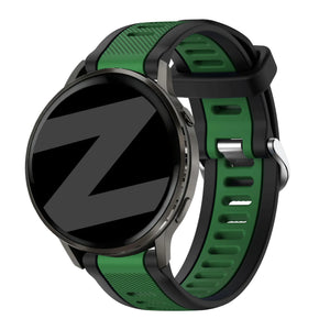 Bandz Garmin Forerunner 70 Dual Sportarmband mit Schnalle (Schwarz/Grün)