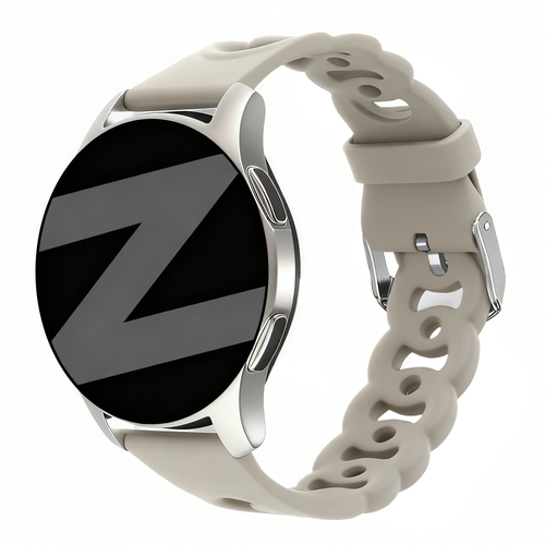 Bandz Samsung Galaxy Watch 6 - 40mm Silikonarmband 'Chains' (Hell Grau)