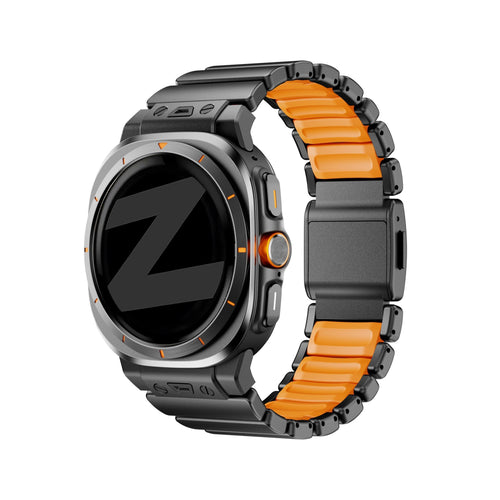 Bandz Correa titanio 'Hybrid' Samsung Galaxy Watch Ultra (negro/naranja)