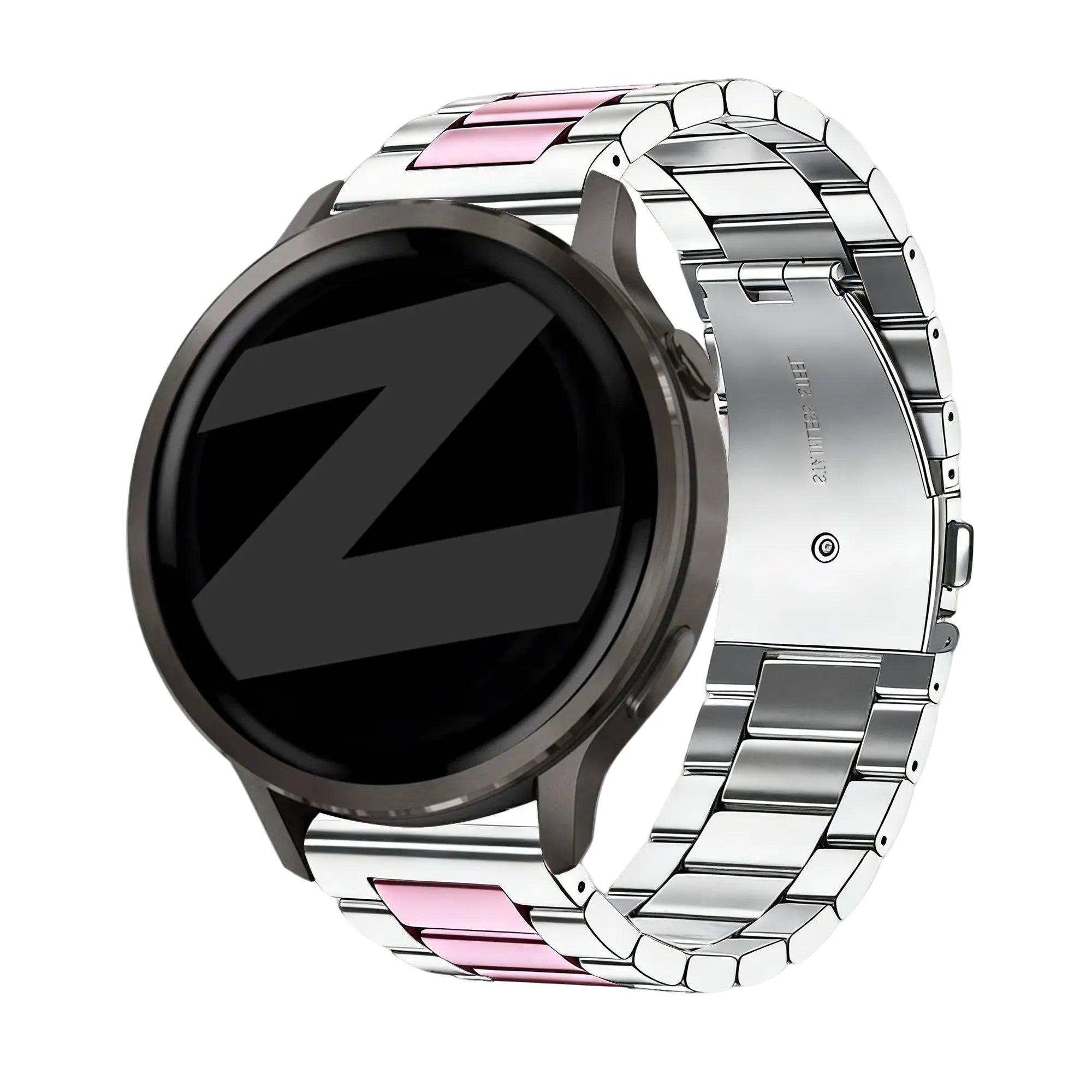 Bandz Garmin Forerunner 70 Stahlarmband 'Classic' (Silber/Rosa)