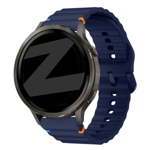 Bandz Garmin Forerunner 570 - 47mm Silikonarmband 'Wave' (Dunkelblau)