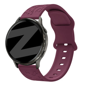 Bandz Garmin Forerunner 265s Silikonarmband 'Leopard' (Weinrot)